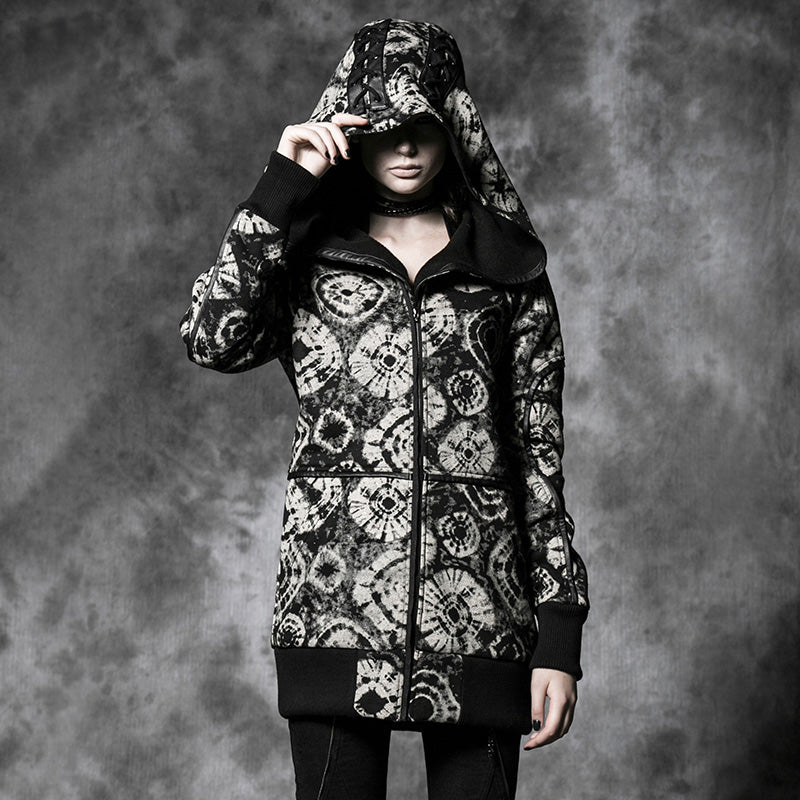 Y-476 Oversized Punk Coat With The Circle Pattern