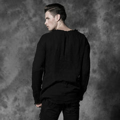 Y-492 Upper Outer Garment/black Punk T-shirts For Men?-??Punk Rave Clothing