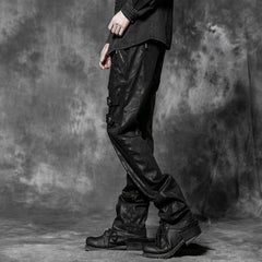 K-182 Fashionable black Long Punk Pants