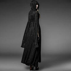 Y-510 black Sexy Oversized Hooded Gothic Trench Coats For Young Women