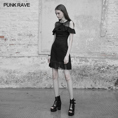 OPQ-336LQF Punk Rave Mesh stitching chiffon short dress