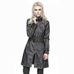 Y-551 black Long Sleeve Rivets Studded Punk Jacket With High Collar?-??Punk Rave Clothing