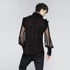 Y-577 Gorgeous Falbala Gothic Shirt With High Collar?-??Punk Rave Clothing