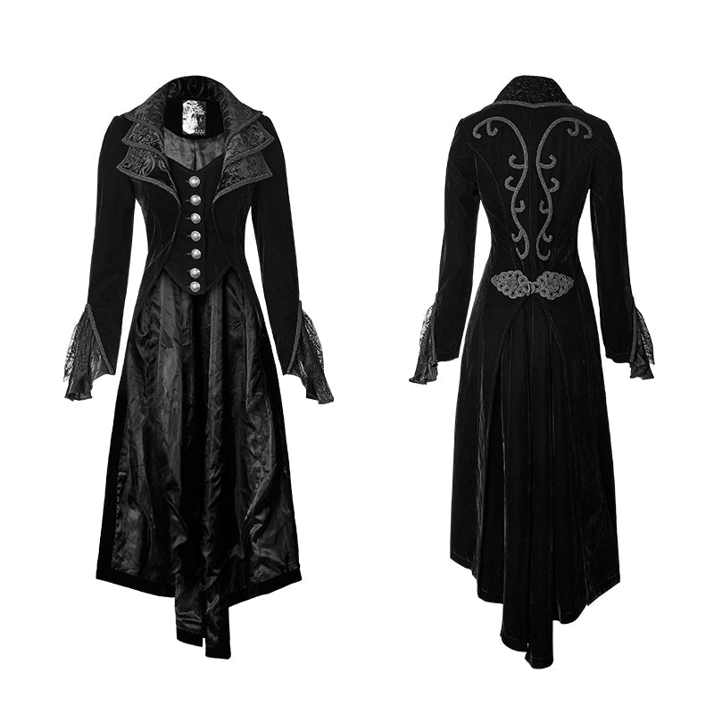 Y-658 Mystery Women Jacket Elegant Gothic Coat With Lace