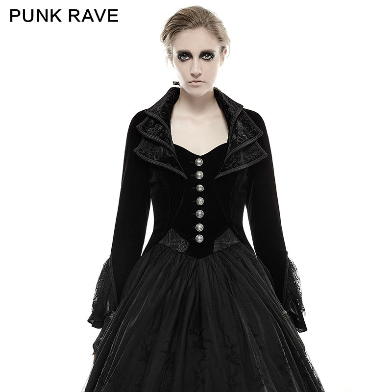 Y-658 Mystery Women Jacket Elegant Gothic Coat With Lace