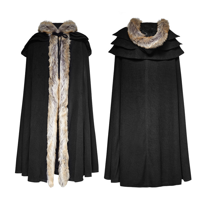 Y-673 Long Cloak Gothic Trench Coats With Excellent Wool Collar