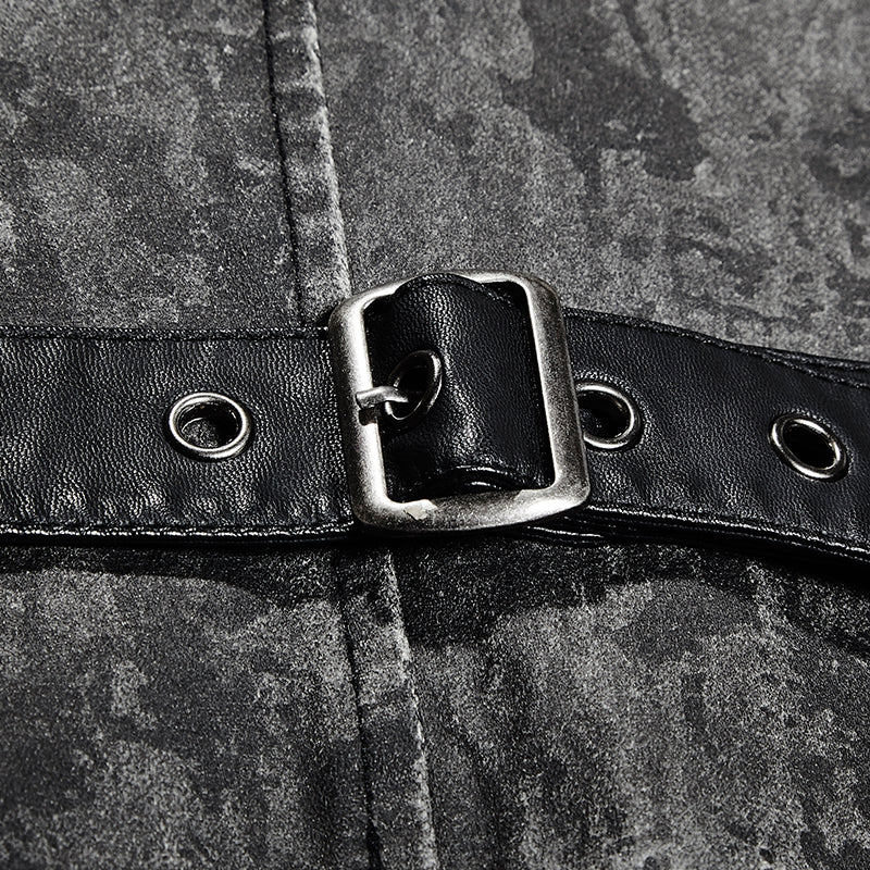 Y-718 V Collar Punk Vest With Metal Carving Buttons In The Front?-??Punk Rave Clothing