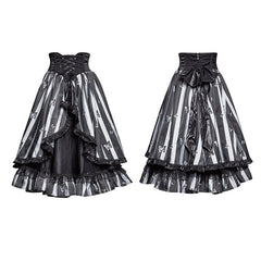 LQ-078 New Design black Butterfly Stripe Lovely Canvas Lolita Style Gothic Skirt