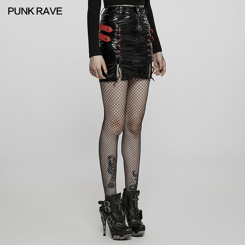 DQ-578BQF Punk sexy PU skirt