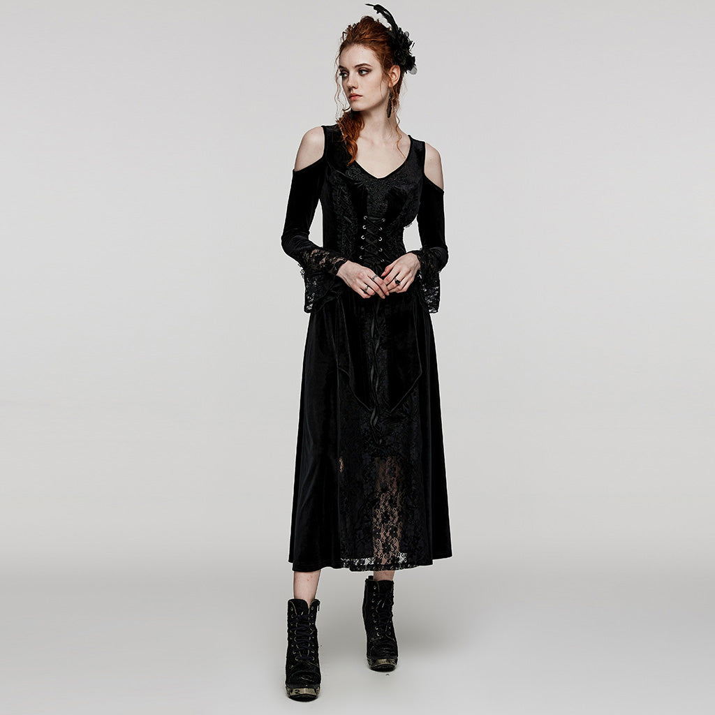 DQ-664LQF Goth sexy lace dress