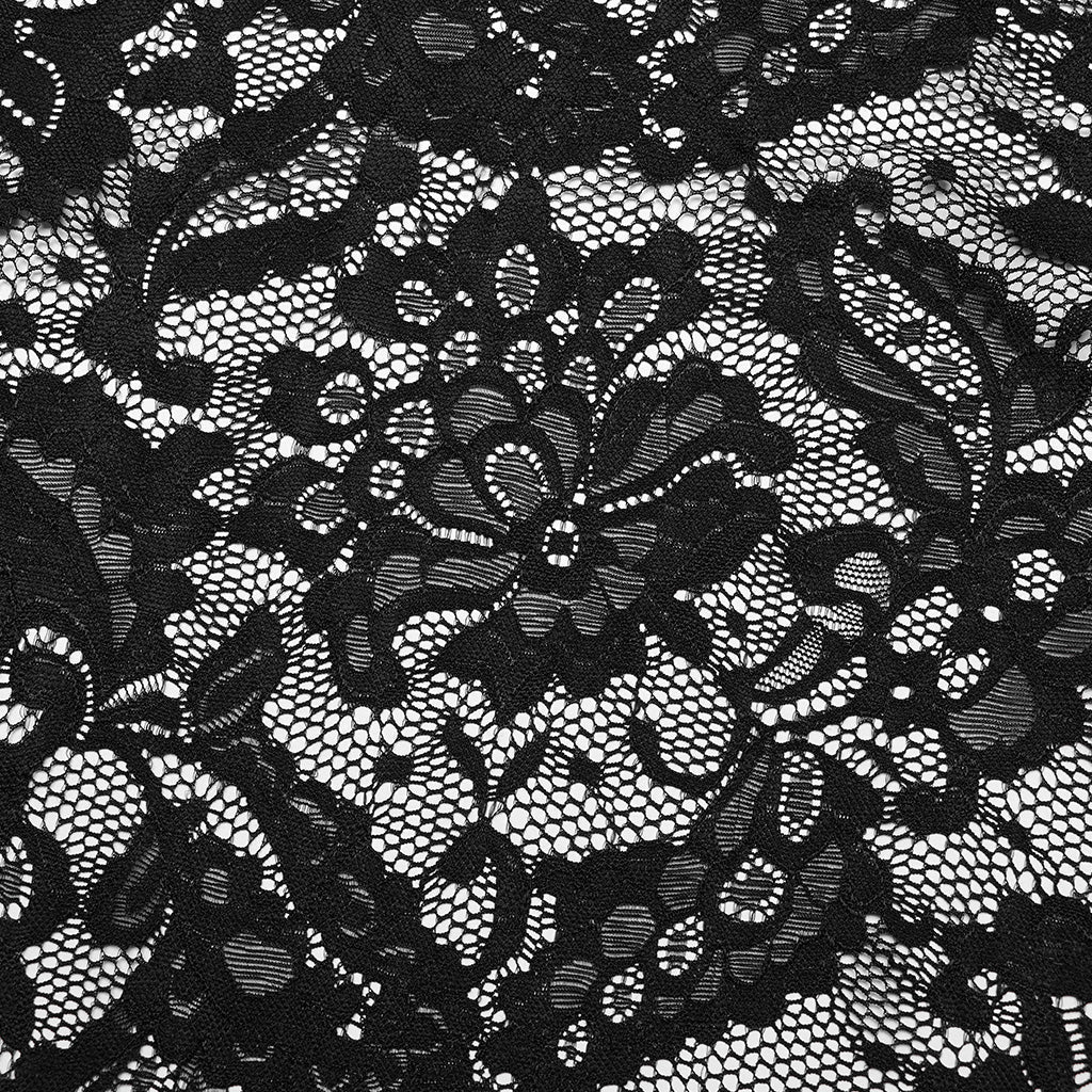 DQ-722LQF Elegant Black Gothic Lace Long-Sleeve Dress?-??Punk Rave Clothing