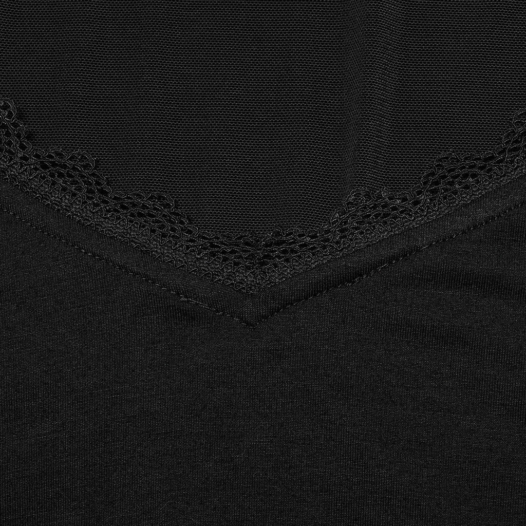 DQ-724LQF Gothic Lace V-Neck Batwing Sleeve Long Black Dress?-??Punk Rave Clothing