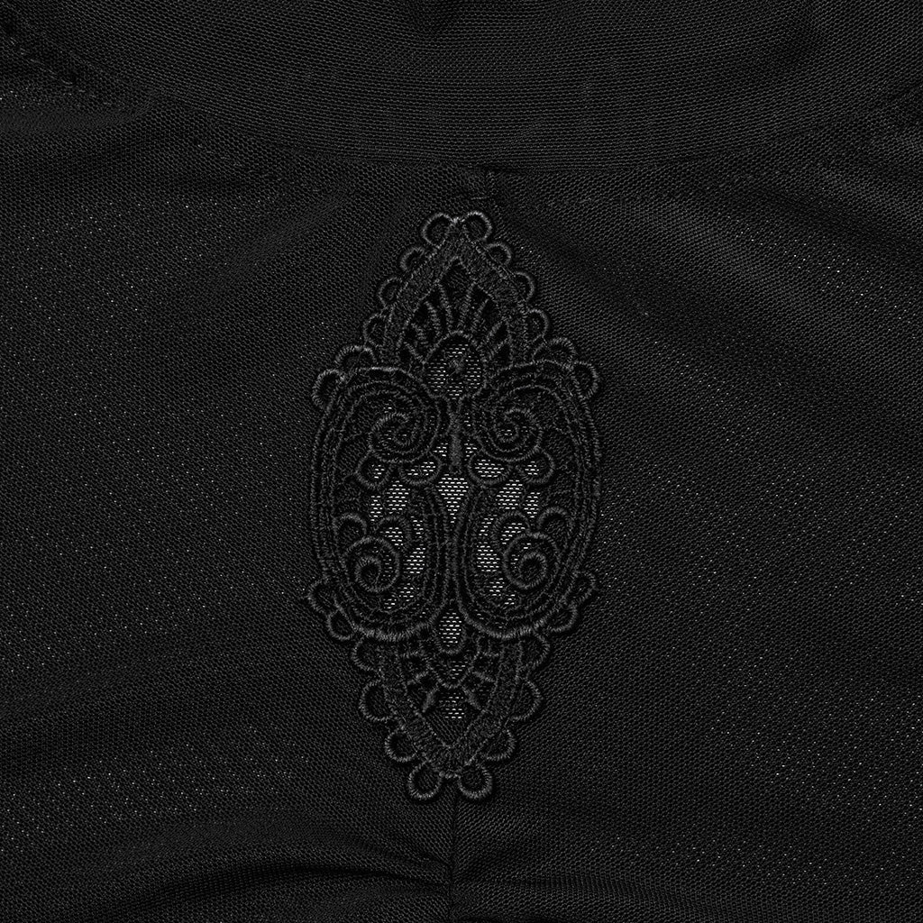 DT-800TCF Gothic Ruched Skeleton Sheer Long Sleeve T-Shirt?-??Punk Rave Clothing