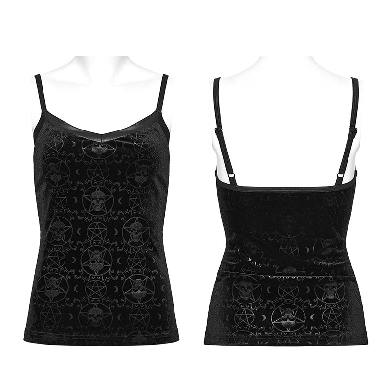 DT-821DDF Goth embossed velvet camisole