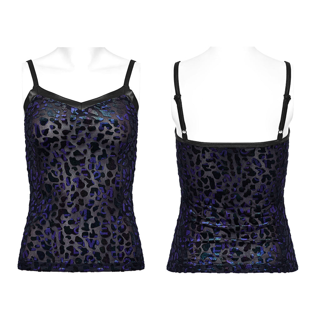 DT-821DDF Goth embossed velvet camisole