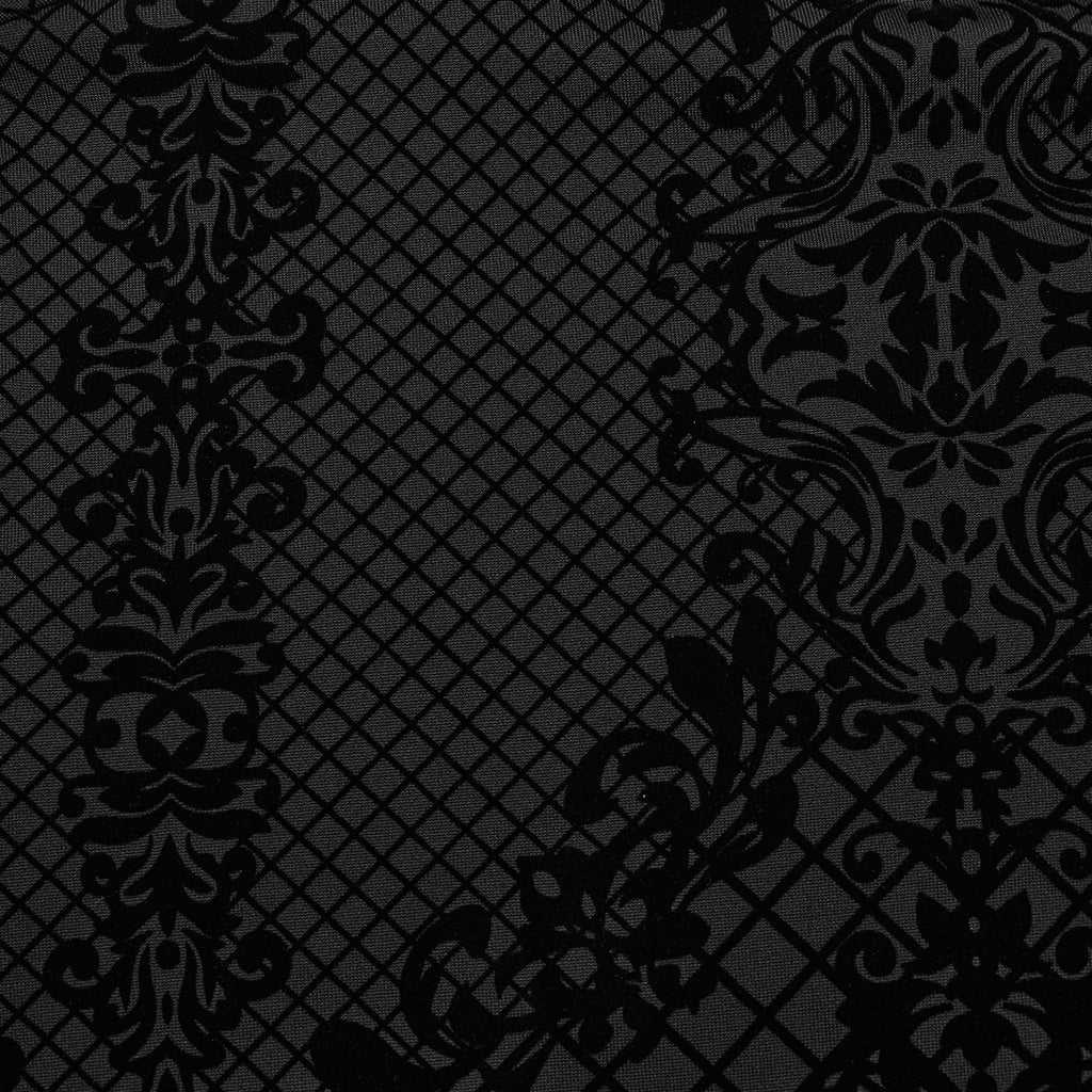 DT-830TCF Gothic Black Flocked Mesh Long Sleeve T-Shirt?-??Punk Rave Clothing