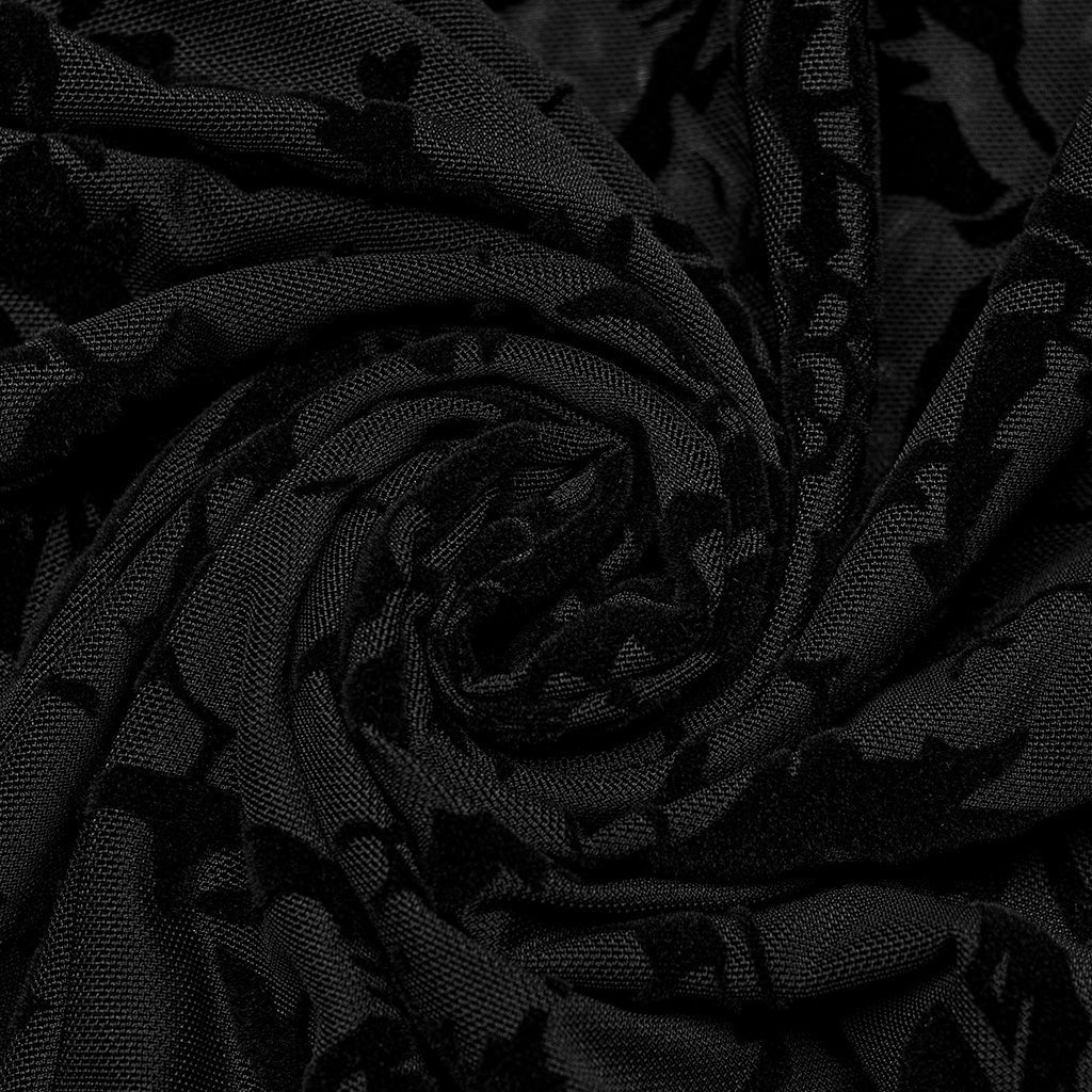 DT-834TCF Gothic Black Lace Mesh Floral Long Sleeve T-Shirt?-??Punk Rave Clothing