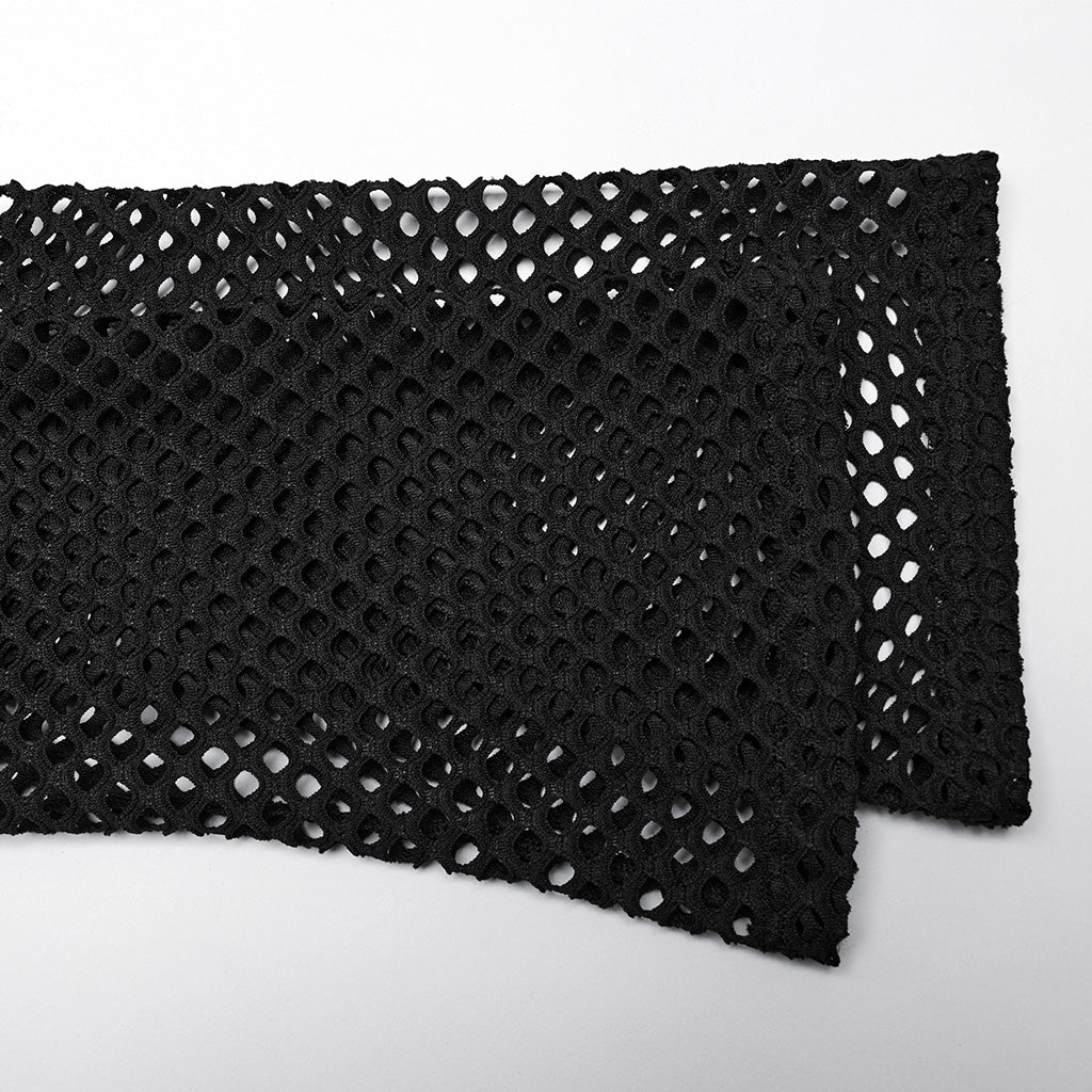 DT-869TCF Fishnet Mesh Punk Shirt Gothic Black Long Sleeve Top?-??Punk Rave Clothing