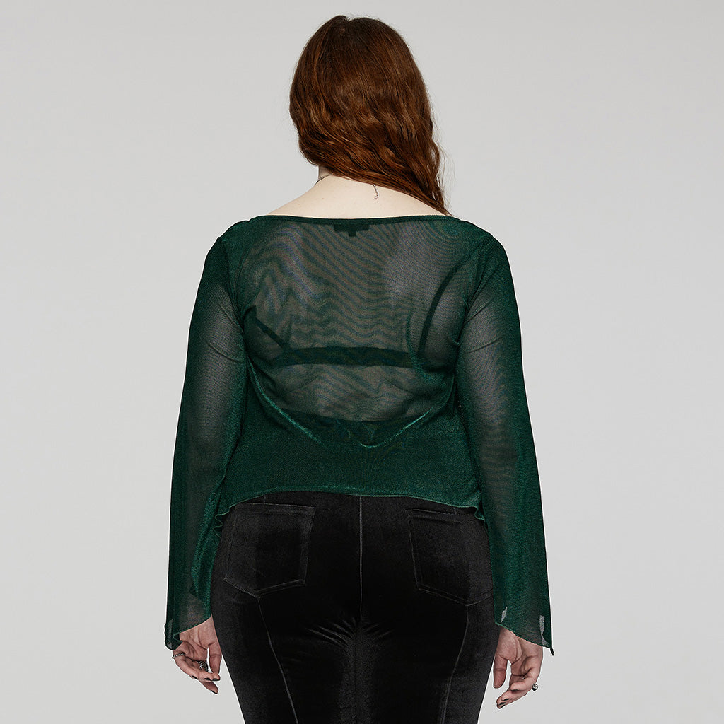 DY-1624XDF Gothic Elegance Layered Long Sleeve Mesh Shirt?-??Punk Rave Clothing