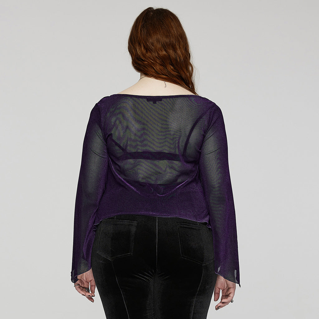 DY-1624XDF Gothic Elegance Layered Long Sleeve Mesh Shirt?-??Punk Rave Clothing
