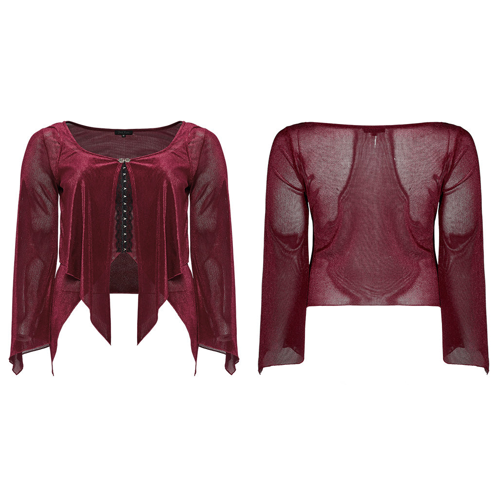 DY-1624XDF Gothic Elegance Layered Long Sleeve Mesh Shirt?-??Punk Rave Clothing