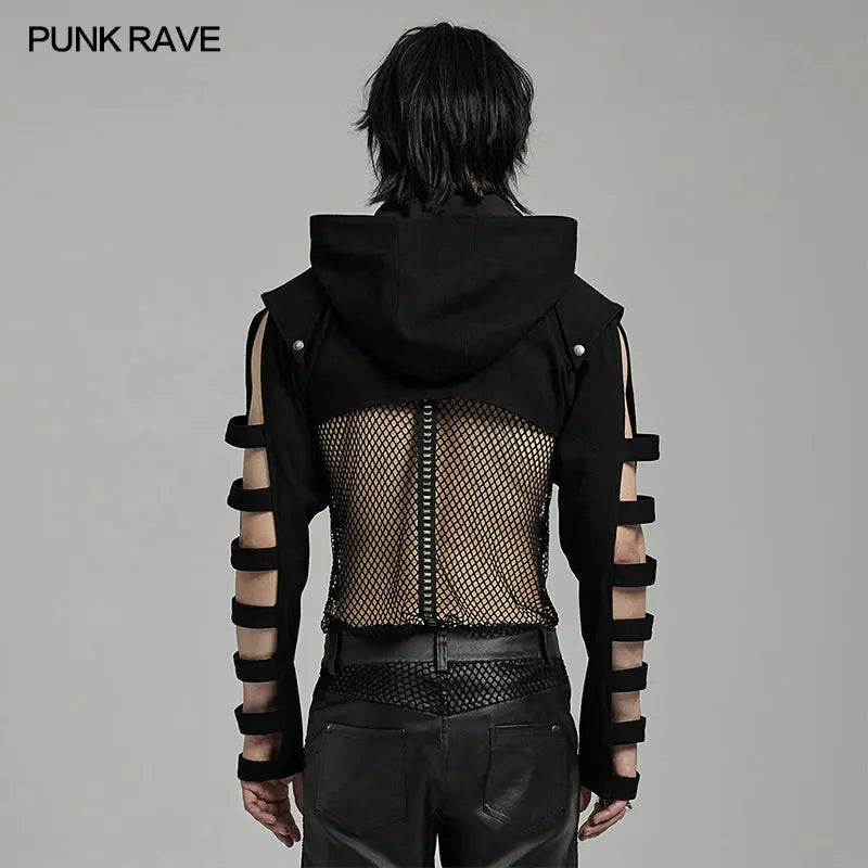 Stand Up Collar Darkness WY-1596XDM Mens Short Punk Jacket?-??Punk Rave Clothing