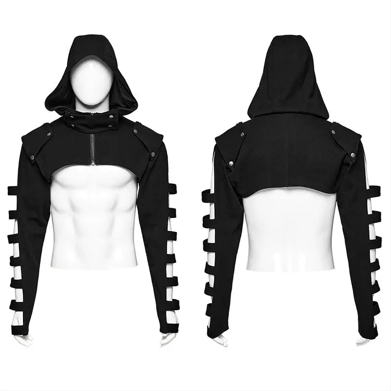 Stand Up Collar Darkness WY-1596XDM Mens Short Punk Jacket?-??Punk Rave Clothing