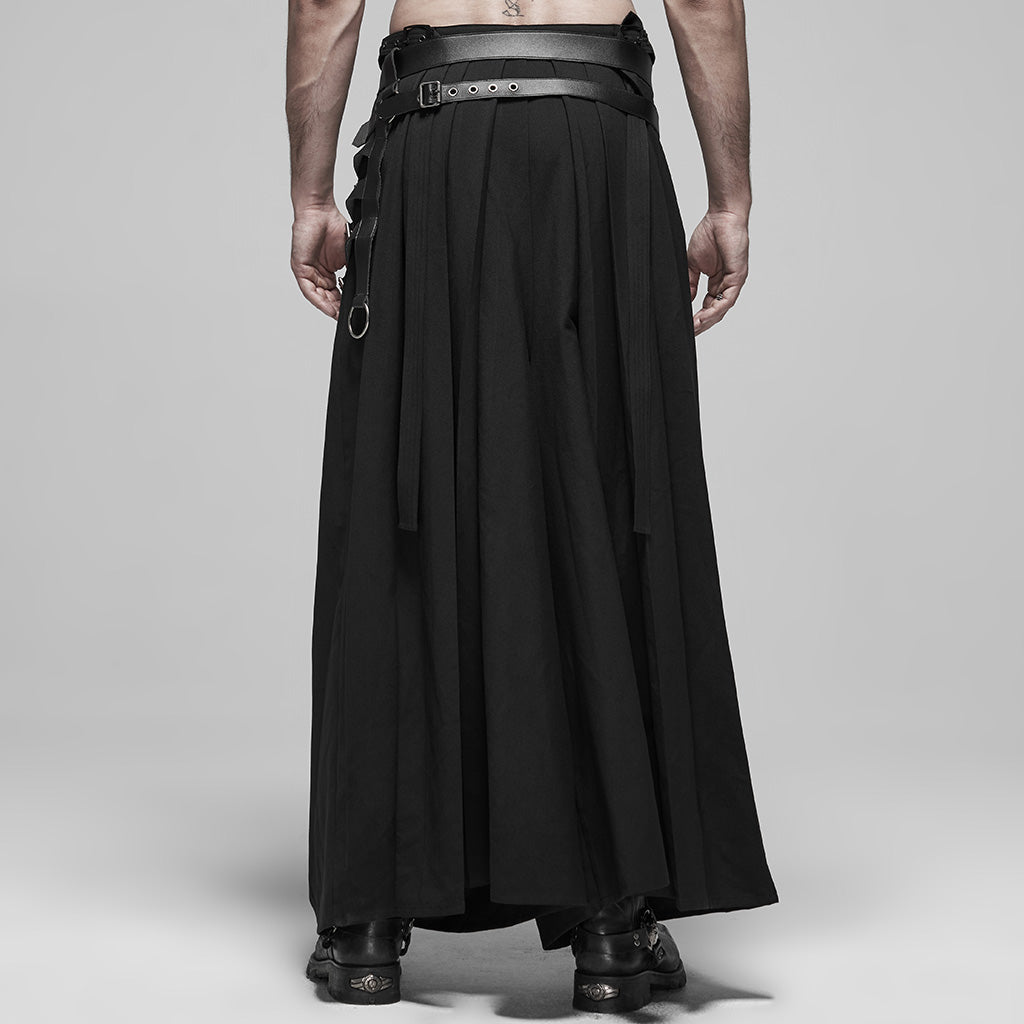 WK-413XCM Mens Gothic Warrior Pants with Adjustable Leather Straps?-??Punk Rave Clothing