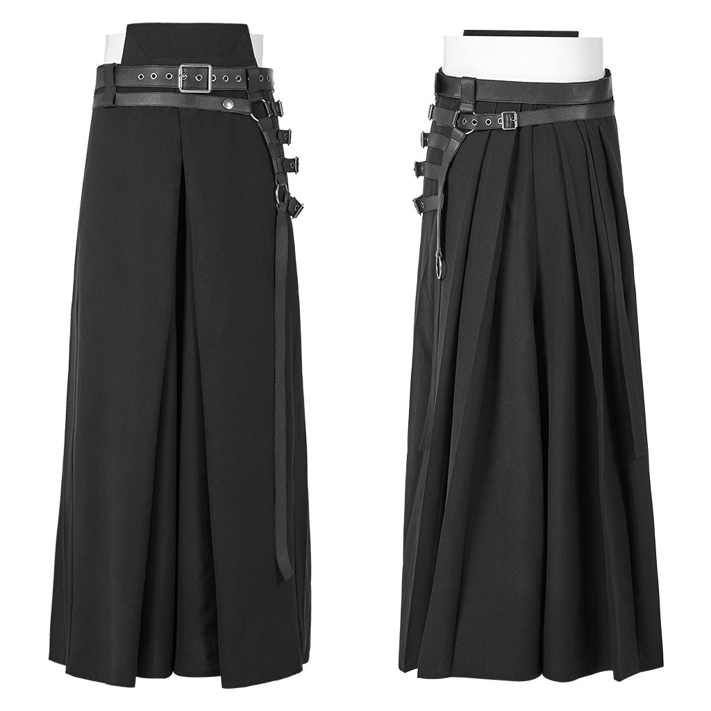 WK-413XCM Mens Gothic Warrior Pants with Adjustable Leather Straps?-??Punk Rave Clothing