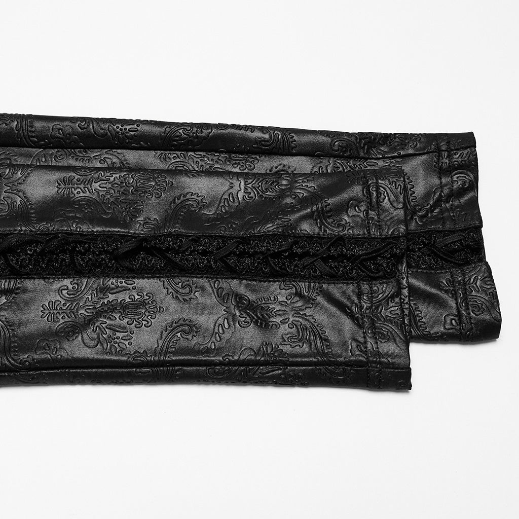 OK-711DDF Gothic Pants Lace Panel Cutout High Waist Leggings