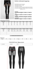 OK-711DDF Gothic Pants Lace Panel Cutout High Waist Leggings