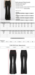 OK-726XCF Gothic Lace Flare Pants Vintage Embroidered Bell Bottoms