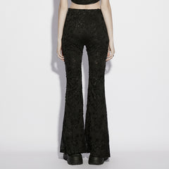 OK-726XCF Gothic Lace Flare Pants Vintage Embroidered Bell Bottoms