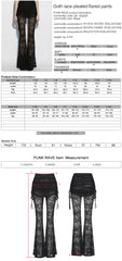 OK-783DDF Gothic Lace Flare Pants Elegant Black Mesh Design