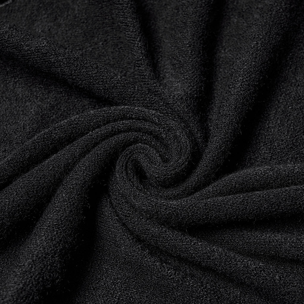 OM-091HMF Luxurious Faux Fur Trimmed Gothic Coat with Embroidered Detail Gothic Coat Vintage Fur Trimmed Embroidered Cape Cloak