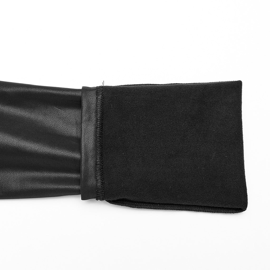 OPK-502PCF Black High-Waist Buckle Strap Punk Pants Leggings