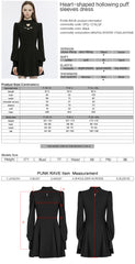 OPQ-1276LQF Gothic Dress Heart Cutout Long Sleeve Black Skater Style