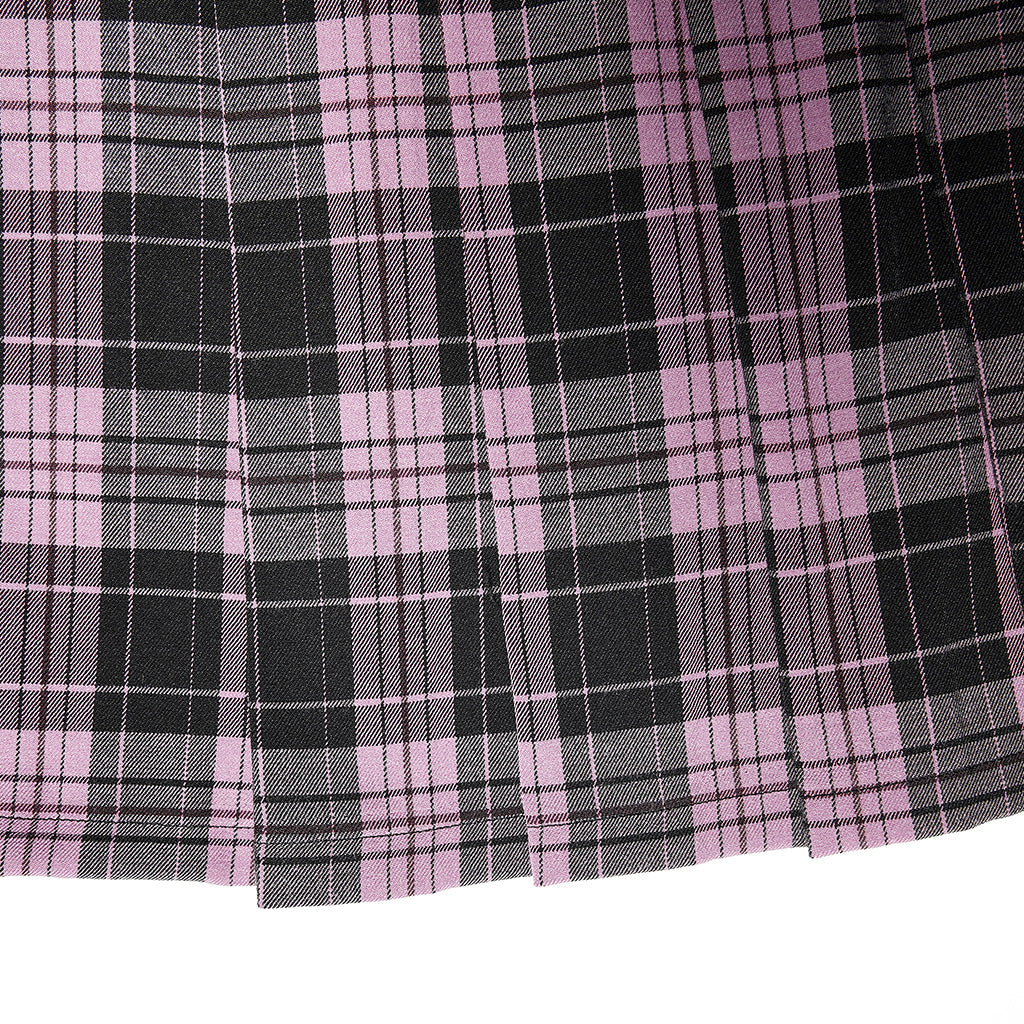 OPQ-1289BQF Edgy Plaid Punk Skirt Mini with Grommet Details