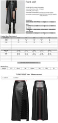 OPQ-1573BQF High Waisted Faux Leather Punk Skirt with Side Slit