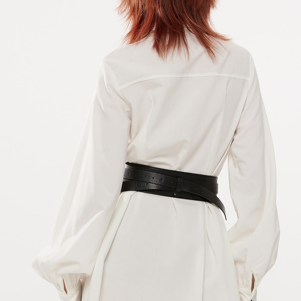 OPS-268BDF Edgy Black Double Buckle Punk Accessories Belt Fashion Statement