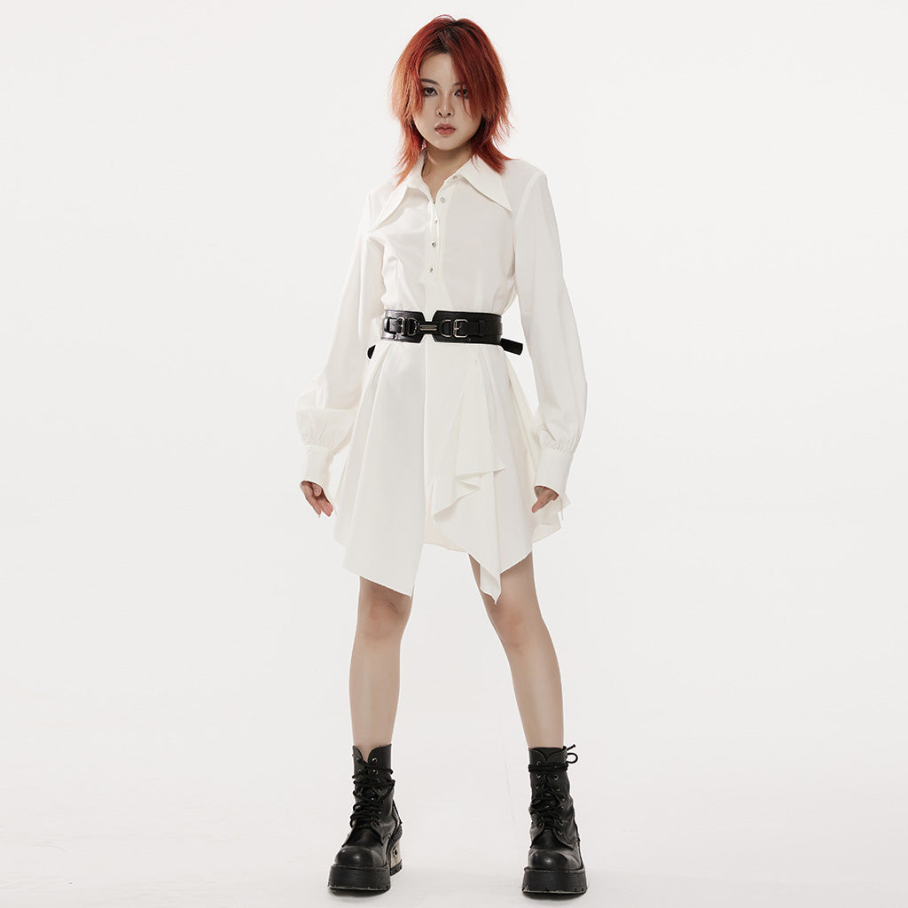 OPS-268BDF Edgy Black Double Buckle Punk Accessories Belt Fashion Statement