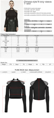 OPT-468DQF Edgy Mesh Cutout Long Sleeve Punk T-Shirts