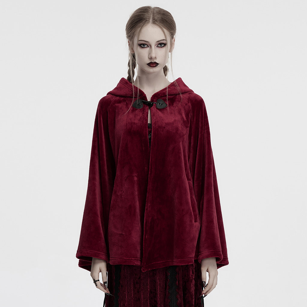 OPY-341DPF Dark Velvet Embroidered Cloak Jacket With Moon Design