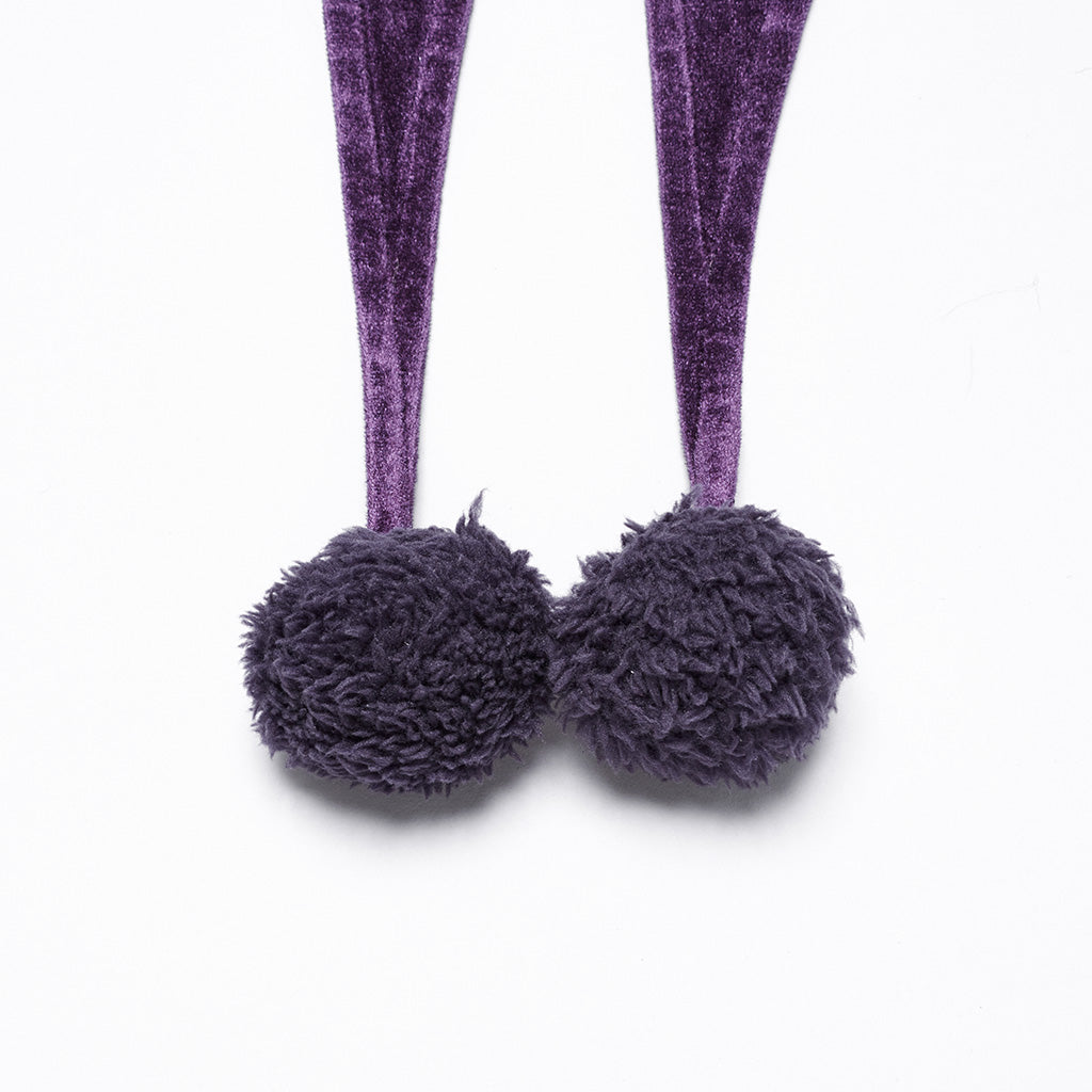 OPY-444DQF Velvet Gothic Hooded Coat with Pom Poms Draped Design