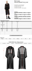 OPY-672XCF Gothic Mesh Sheer Punk Coat Dress with Button Front Design