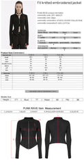 OPY-689XCF Punk Jackets: Slim-Fit Black Gothic Zip-Up Top