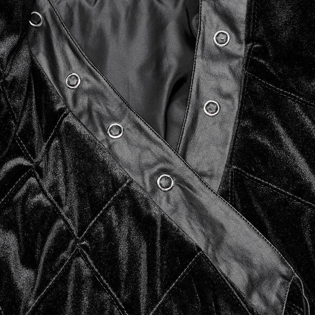OPY-714XCF Reversible Hooded Gothic Coat Double-Sided Velvet Belted Design?-??Punk Rave Clothing