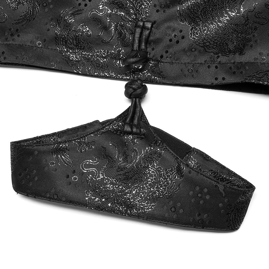 OQ-010BQF Edgy Asymmetrical Punk Skirt with Garter Strap Design
