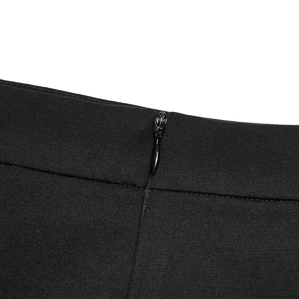 OQ-011BQF Dragon Embroidered Asymmetrical Punk Skirt with Side Slit
