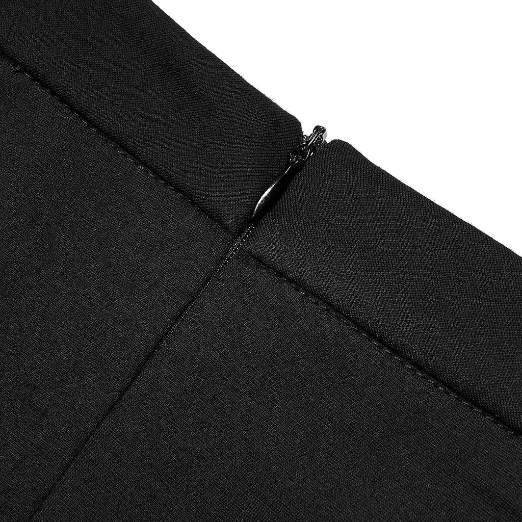 OQ-011BQF Dragon Embroidered Asymmetrical Punk Skirt with Side Slit